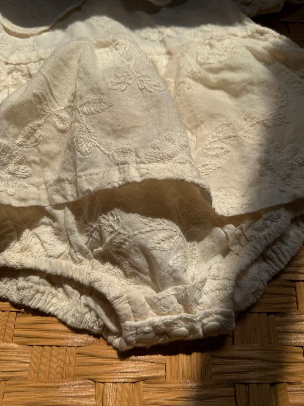 Leah White Flower Romper