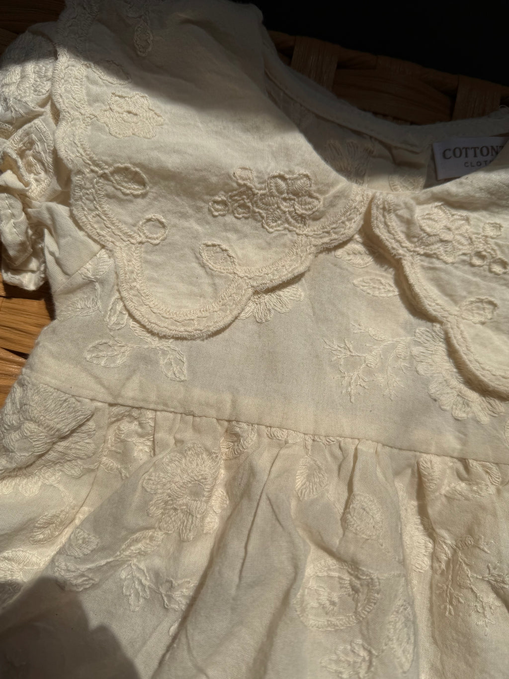 Leah White Flower Romper