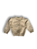Apricot tan soft and thick cardigan with buttons, pointelle design. 