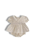 Leah White Flower Romper