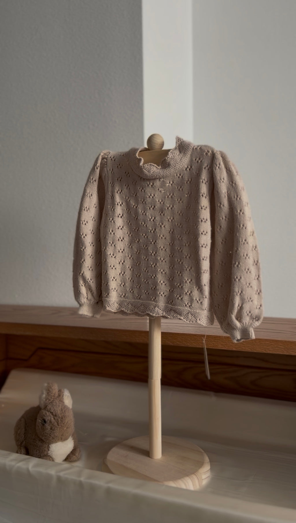 Rose Pointelle Long Sleeve Shirt